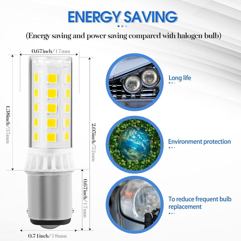 Yucclim Sewing Machine Light Bulb LED – No Flicker 4W 40W Equivalent– Push-in Bayonet Type Standard Push-in Turn & with a 9/16" Base 110volt-130volt - 1Pcs, Warm White - Image 4